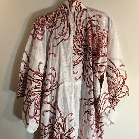 KIMONO O/S Open Front Classic Sleeves Two Toned Floral Design No tags Unlined - Picture 5 of 6